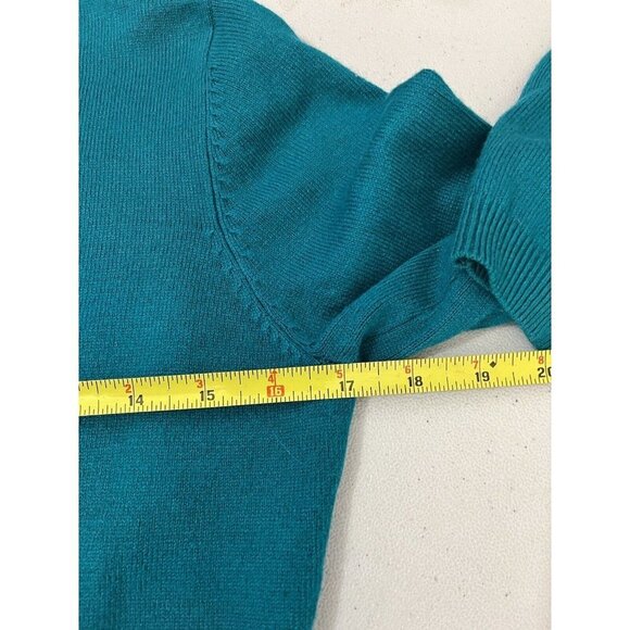 moda international embellished Cashmere Blend Sweater  Women Small Teal Green - Picture 9 of 10